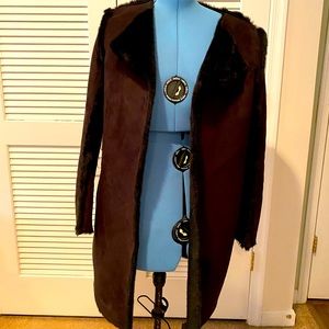 Faux Suede-with faux fur lined 3/4 coat-after Christmas sale-25% off